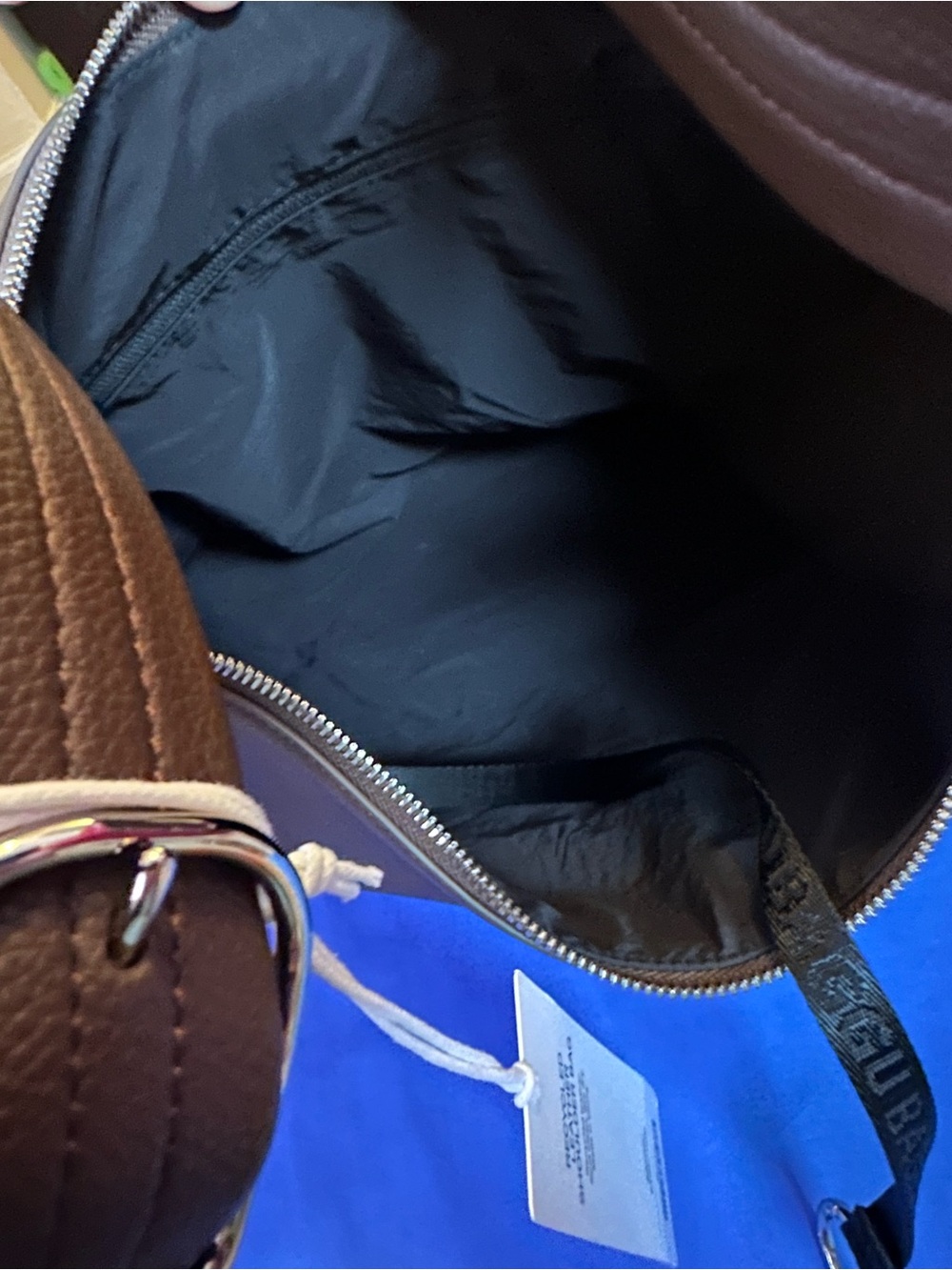BAGGU Chocolate Brown Recycled Leather Shoulder Hobo - Picture 5 of 12